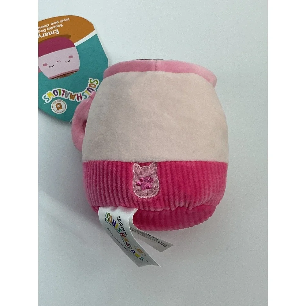 Lot of 2 Squishmallows Emery Coffee Latte Squeaky Dog Toy Plush Jazwares Pet New